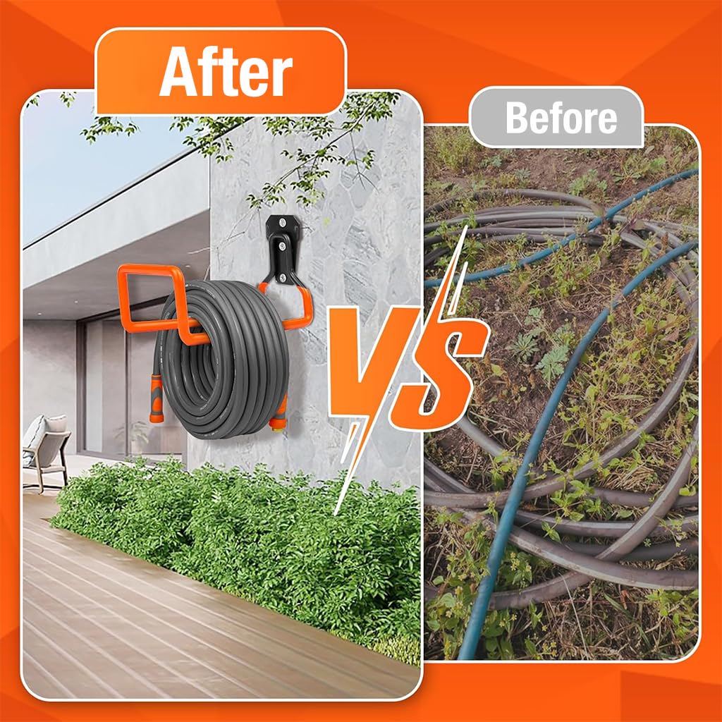 HASTHIP 2Pcs Garden Hose Holder Wall Mounted Hose Hook Wall Hook Metal Hose Organizer Long Hose Hanger Hook with Screws Heavy Duty Wall Hook for Hose, Cable, Water Hose HASTHIP 2Pcs Garden Hose Holder Wall Mounted Hose Hook Wall Hook Metal Hose Organizer Long Hose Hanger Hook with Screws Heavy Duty Wall Hook for Hose, Cable, Water Hose